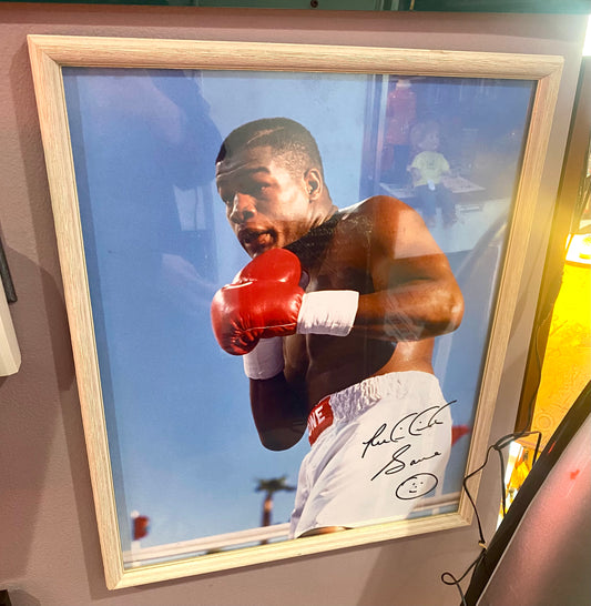 Framed Signed Riddick Bowe Photograph *LOCAL PICKUP ONLY*
