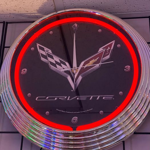 Red Corvette Neon Clock