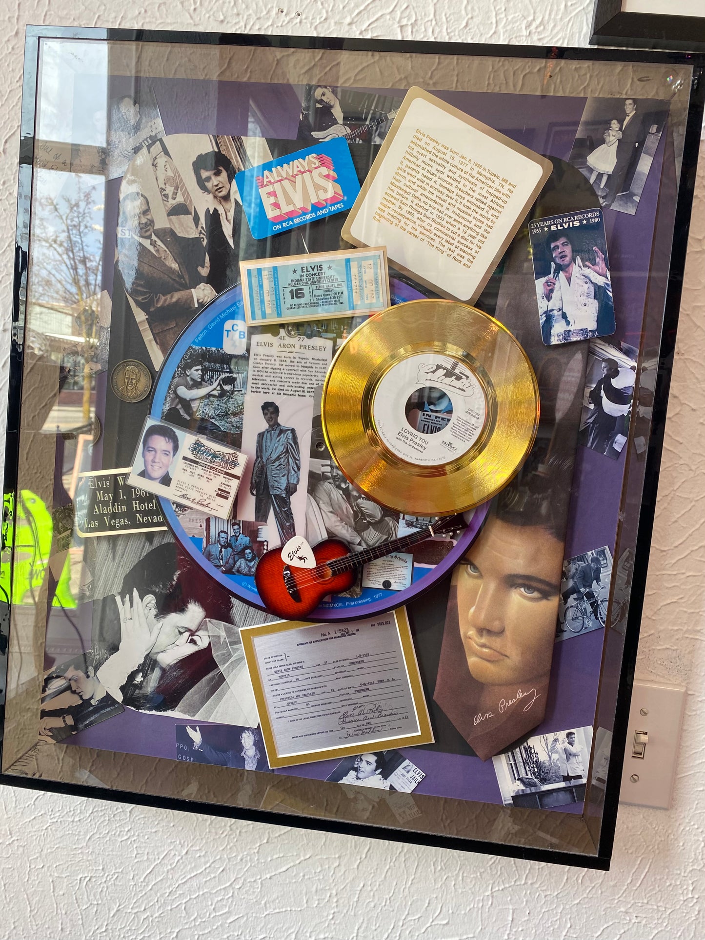 Large Elvis Glass Shadow Box *LOCAL PICKUP ONLY*