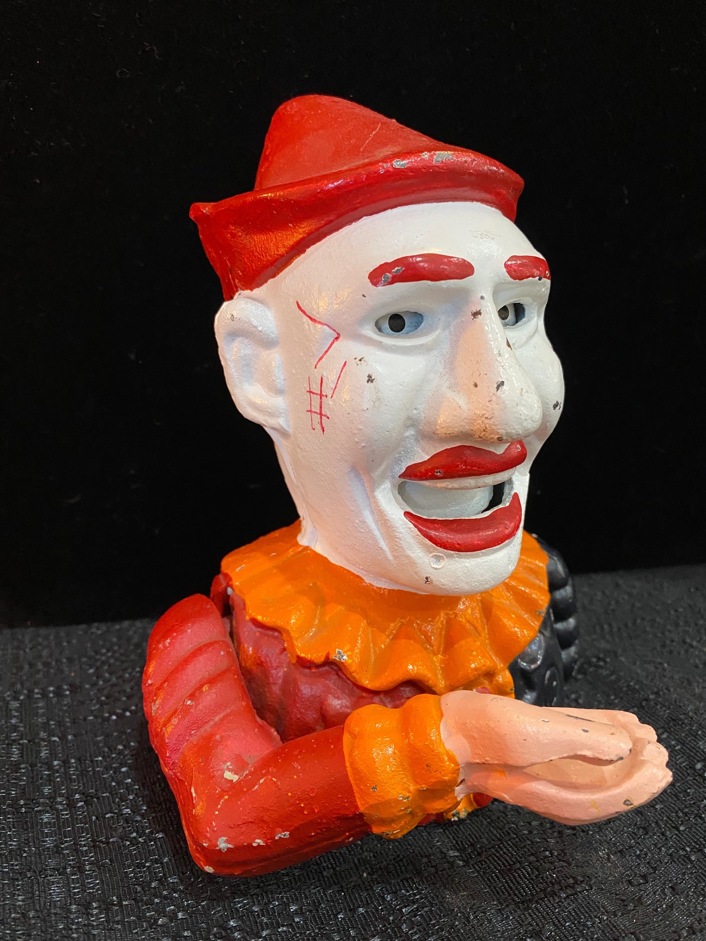 Vintage Cast Iron Clown Bank