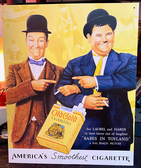 Laurel and Hardy Metal Sign