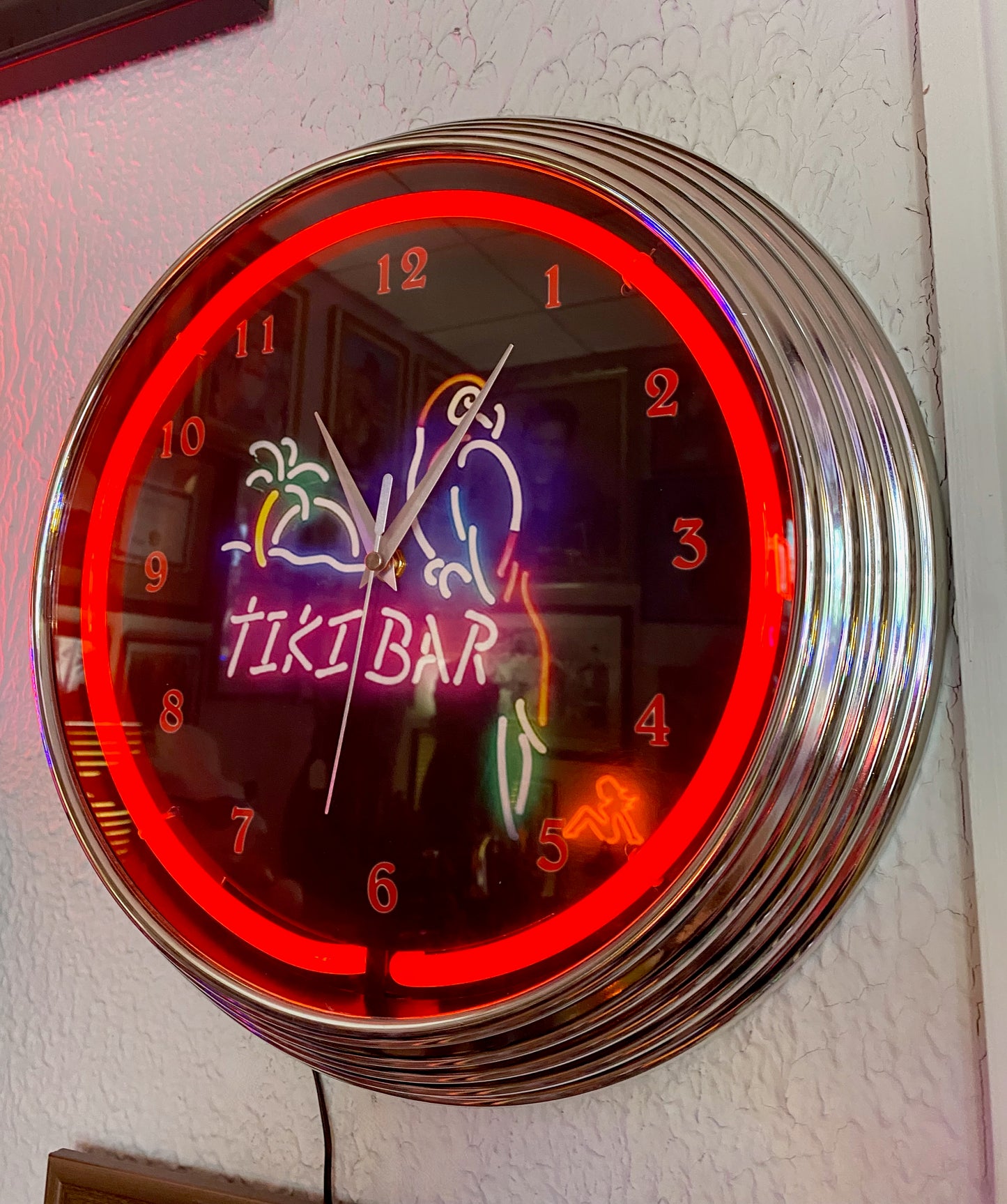 Tiki Bar Neon Clock